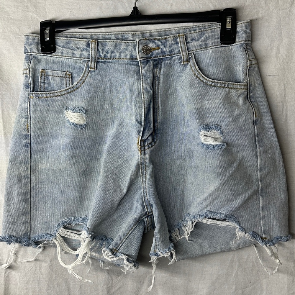 SHEIN Light Blue Denim Shorts Large RB1